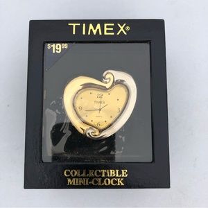 Timex miniature heart shaped clock